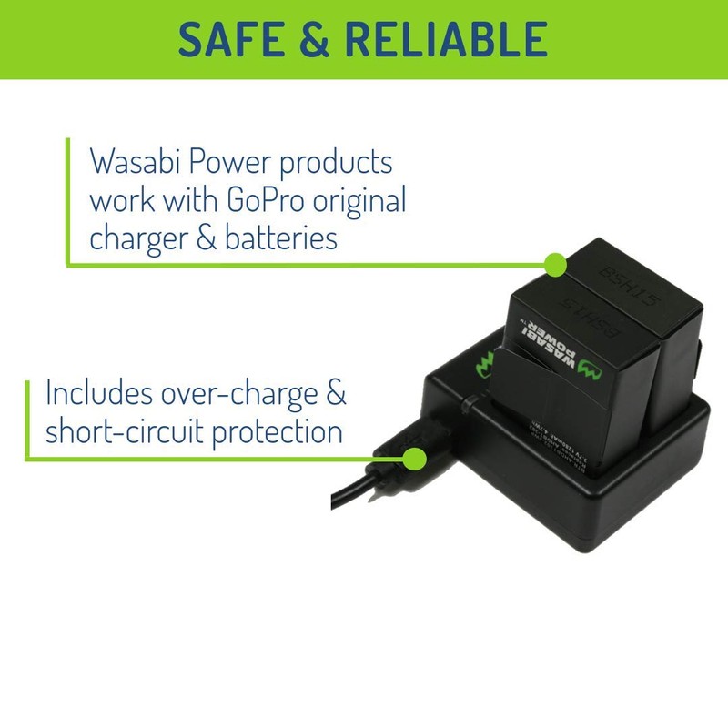 Wasabi Power Battery (2-Pack) and Dual Charger for GoPro Hero3,