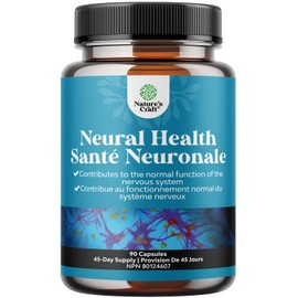 Natures Craft Potent Neural Health Capsules for Adults - Herbal Brain Supplement to Improve Energy Metabolism - Enhanced Antioxidant Focus Supplement And Nervous System Function Support 90 Capsules
