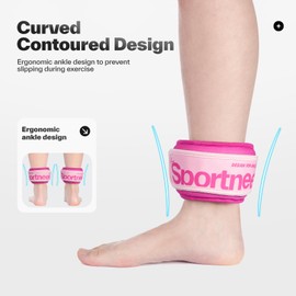 Sportneer Ankle Weights 0.5/1/2/3/5 LBS 1 Pair Wrist Leg Arm Weights for Women Men Kids Child with Adjustable Straps, Strength Weighted for Jogging Running Walking Fitness Gym Workout (Pink, 1 lb x 2)