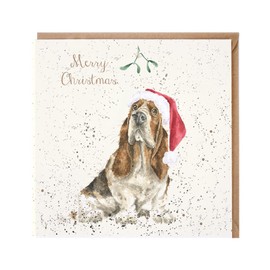 Wrendale Designs Mistletoe Christmas Card by Hannah Dale - Gold Foil