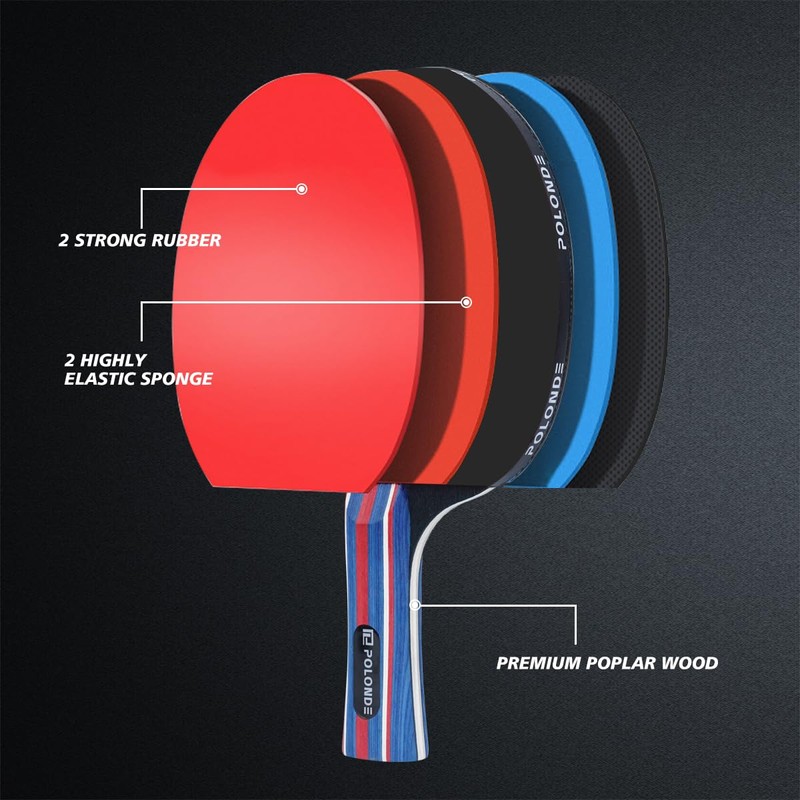POLONDE Table Tennis Racket, Professional Ping Pong Bat with ITTF