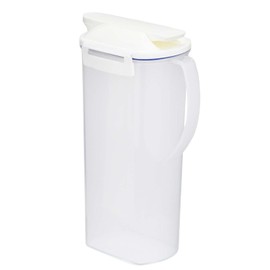 Iwasaki Industries K-1266 WH Fellows One-Push Pitcher, Cold Water Bottle, Heat Resistant, Dishwasher Safe, 2.0 L; White, Width 6.6 x Depth 4.1 x Height 10.9 inches (16.9 x 10.6 x 27.7 cm), Made in Japan