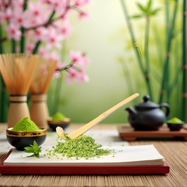 2Pcs Japanese Bamboo Matcha Scoop - 18cm Brown Traditional Tea Ceremony Spoon for Matcha and Coffee | Durable Eco-Friendly Espresso Accessories,Tea Ceremony Supplies, Coffee Scoops