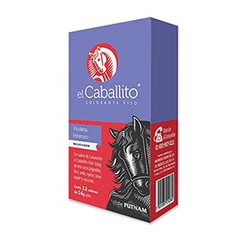 el Caballito Jeans, el único Colorante en Polvo para ropa color Violeta intenso ¡Revive y cambia el color de tu prenda favorita! Cajilla con 12 sobres de 16g c/u