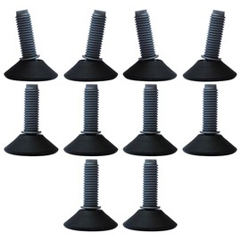 cyclingcolors 10 x Adjustable Foot Adjuster Plate M10 Adjustment Screw Height Adjuster Plastic Screw Furniture Feet Base 150 kg Max Diameter 32 mm