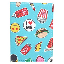 Kawaii Pizza Hamburger Passport Cover Women Passport Horder PU Leather Travel Popcorn Passport Book Holder For Teen Girls (Popcorn)