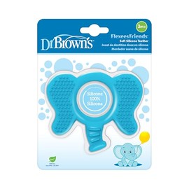 Dr. Brown's Flexees Friends - Mordedor de silicona con elefante, color azul