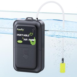 Pawfly Aquarium Battery Air Pump 40 GPH Oxygen Pump for 5 to 30 Gallon Fish Tank Portable Aerator Pump for Outdoor Fishing and Fish Transportation, Battery Not Included (Accessories Inside The Pump)