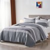 KAKIJUMN King/Cal King Quilt Bedding Set, White and Grey Patchwork