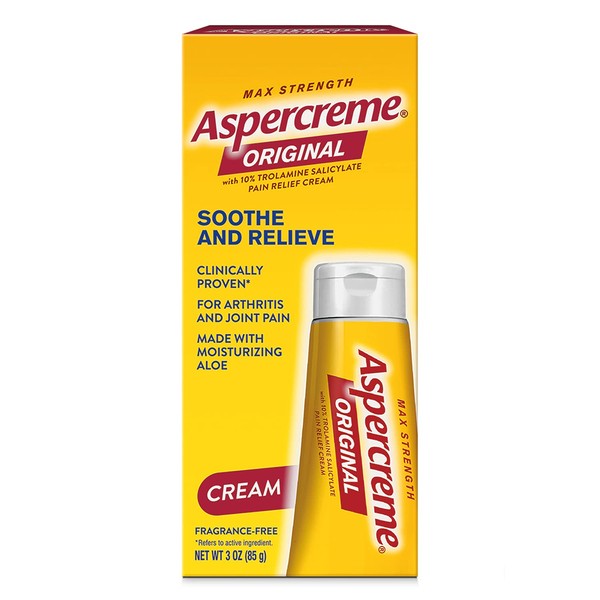 Aspercreme Odor Free Topical Analgesic Cream, 3 Ounce (Pack of 4)