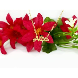 Damen-Halskette mit Namen, Edelstahl, mit Original-Geschenkbox, personalisierter Schmuck für Freunde, Brautpaar Only Faith, standard, Edelstahl, Nicht zutreffend.