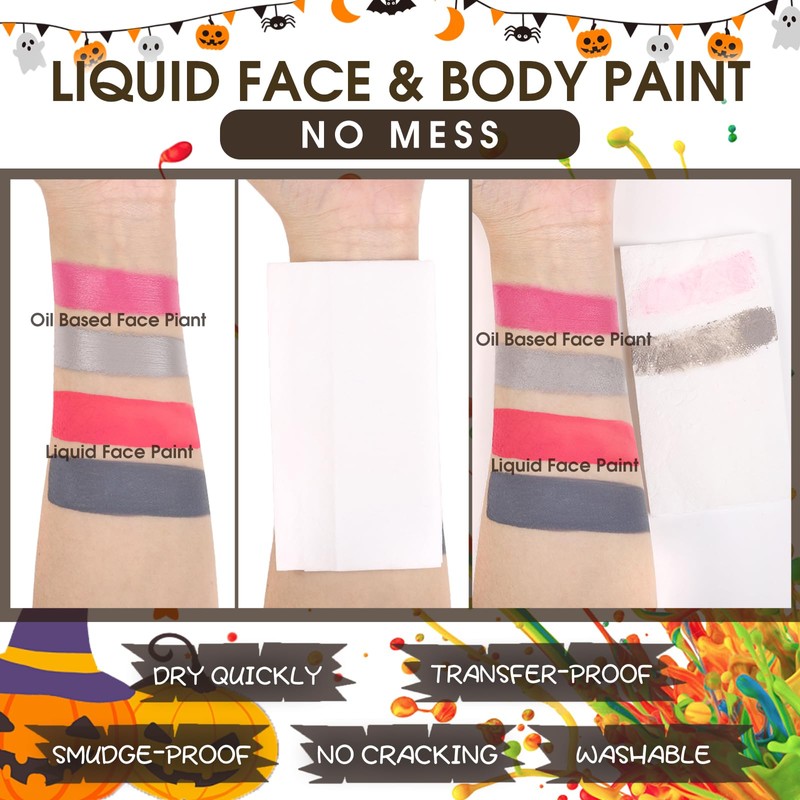 BOBISUKA Blue Face Body Paint Liquid Texture Washable Non Toxic