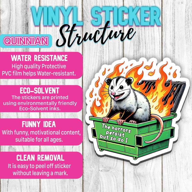 Set 3Pcs The Horrors Persist But So Do I Sticker