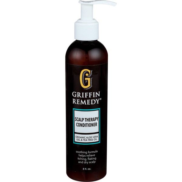 Griffin Remedy Tea Tree Oil Scalp Therapy Conditioner Dry Scalp Treatment for Lasting Relief of Itching Flaking or Irritated Scalp–All Natural, Sulfate Free, Paraben Free, 8 fl oz (Conditioner)