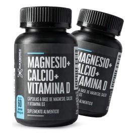 Kit De 2 Frascos De Magnesio Calcio Vitamina D 60 Cps Sin Sabor