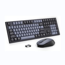 AUSDOM Wireless Keyboard and Mouse Combo: 2.4G Full-Sized Rechargeable Cordless Silent Computer Keyboard with 3 DPI Adjustable Mouse, Numeric Keypad, USB Receiver for PC/Laptop/Windows/Mac, 108 Keys - Colour: 108 Keys