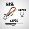 COACOM 2 Pieces Leather Keychains with 1 Screwdriver, 4 Pieces
