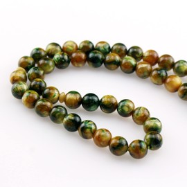 beirunde Tasbih Tesbih Islamic 51 Prayer Beads, Muslim Islam Subha Sebha Worry Beads, Misbaha Masbaha Tasbeeh Sibha Beads, Allah Mohammed Ramadan Rosary, Tasbih 10mm Amber Resin Green Beads Tassel