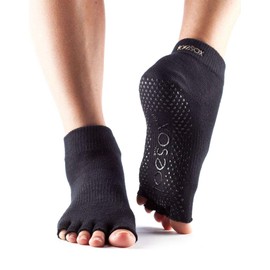 toesox Non-Slip Ankle Half Toe Grip Socks - Women's Pilates Socks with Grips for Yoga, Barre, and Dance
