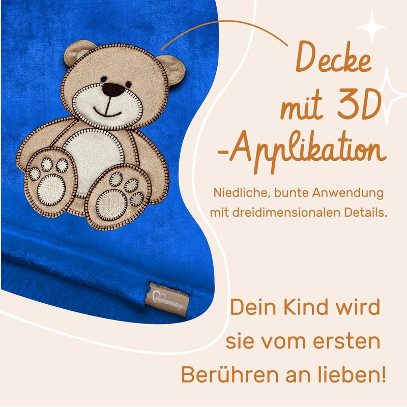 Be Mammy BE20-168 Warm Baby Blanket Baby Gift (Dark Blue