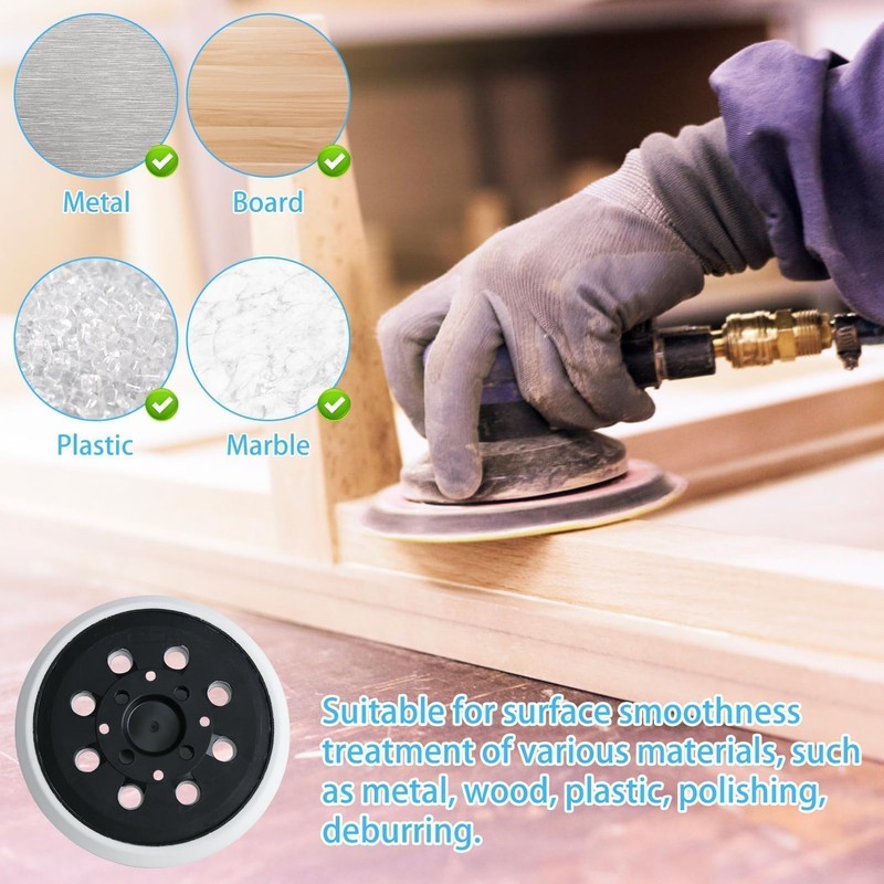 LANAFAY Sanding Disc 125 mm Velcro Backing Pad with 8