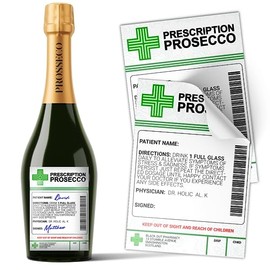 Prosecco Prescription Medical Alcohol Bottle Gift Funny Drinks Sticker Label (6)