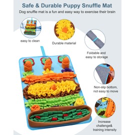 Ankilo Snuffle Mat for Dogs, 32 x 20 inch for Medium & Large, Portable & Compact Dog Puzzle Toy for Stress Relief, Reduces Fast Eating, with Anti-Slip Botton