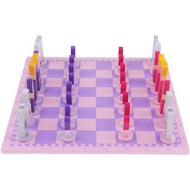 Travel Chess Set with Chess Board Educational Toys for Kids and Adults Pink