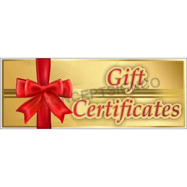 Concept Signs & Graphics 3'x8' GIFT CERTIFICATES BANNER Sign LARGE