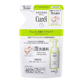 Kao Curél Sebum Trouble Care Foaming Facial Cleanser, Refill, 4.6 fl oz (130 ml) x 5 Set