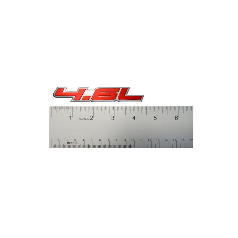 ERPART 4.6L Liter Embossed RED on Highly Polished Silver Real
