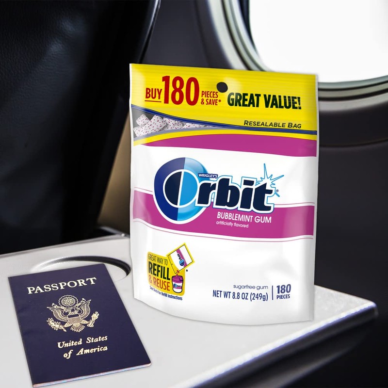 ORBIT Gum Bubblemint Sugar Free Chewing Gum Bulk, 180 Piece
