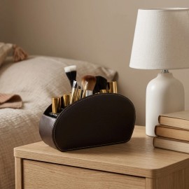 LG8175 Multi-Purpose 5-Compartment PU Leather Remote Control Holder Office Organizer for Desk Home Office Bedside Table Storagecolor: Beige, size: 22.0X7.5X12.0cm