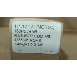 SMC K40-BP1.0-01MS Air Pressure Gauge 1/8 NPT - New In Box