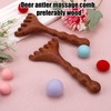 2pcs Wooden Scalp Massagers, 5.7x2.7in Portable Deer Antler Head Scalp