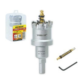 1-1/4 Inch Carbide Hole Saw, Hole Cutter Carbide Tipped with Pilot Drill Bit, TCT Hole Saws for Stainless Steel, Metal, Iron, Copper, Brass, Plastic, Wood