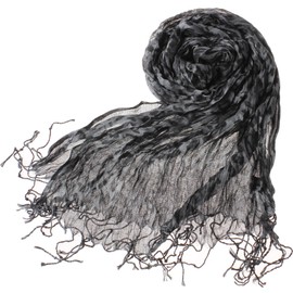 AN1225 Women's Leopard Pattern Fashion Scarf - Deep Grey