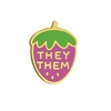 They Them Pronoun Brooch Button Non-Binary Badge Enamel Lapel Pin