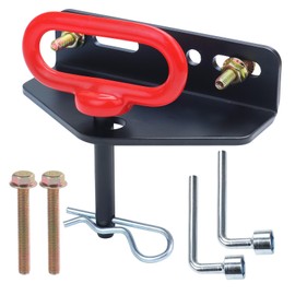 POSFLAG Thick Heavy Duty Steel Universal Zero Turn Mower Trailer Hitch with Red Lawn Mower Trailer Hitch Pin for Tractors and Mowers, Included Carriage Bolt, Nuts and R Clip
