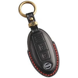 [smasol] Delica Mini Aura Key Cover New Model Note Leaf Roox KICKS Smart Key Case Genuine Leather Serena C27 Late Model Engine Start Case, Black, S