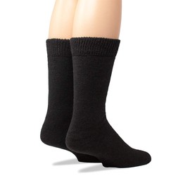 WARRIOR ALPACA SOCKS | Outdoor Alpaca Wool Socks | Terry Lined with Comfort Band | Unisex (Large, Black)
