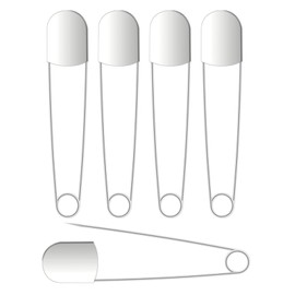 5 Inch Large Safety Pins,5 Pcs Extra Large Safety Pins Heavy Duty Stainless Steel Strong Jumbo Safety Pin for Blankets,Laundry,Crafts Decorations,Key Rings,Outdoor(Silvery)