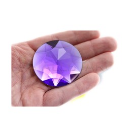 43mm Large Flat Back Round Acrylic Rhinestones Plastic Circle Gems for Costume Making Cosplay Jewels Pro Grade Embelishments - 4 Pieces (Purple Violet H132)