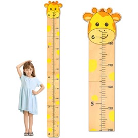 Beinou Growth Chart for Wall Wood Height Chart for Kids Height Measurement for Wall Boy Girls Height Wall Chart Growth Measuring Ruler Room Wall Decor,Yellow Giraffe
