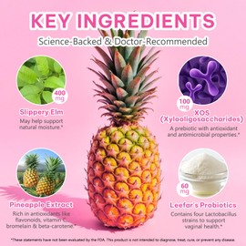 Beyxdu Probiotics for Women Gummies with Slippery Elm Feminine Balance Gummies for Women Vaginal Probiotics with Prebiotics & Lactobacillus Probiotic Blend Vaginal Odor & Vaginal Flora