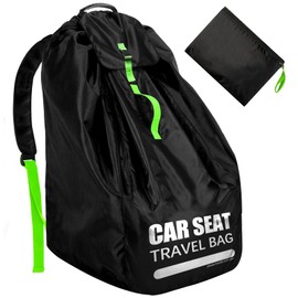 Car Seat Travel Bag for Airplane, Large Car Seat Bags for Air Travel with Padded Straps, Gate Check Storage Bag/Backpack for Car Seat Airport, Carseat Cover Travel - Baby Travel Essentials for Flying