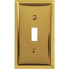 American Tack Amertac 163TBR 1 Toggle Bright Steel Wallplate, 1 Gang 5 in L x 2-7/8 in W x 1/4 in D, Polished Brass