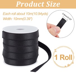 NBEADS 10.94 Yards(10m) Bra Strap Elastic, 10mm Flat Elastic Bra Strap Polyester Elastic Band Stretchable Adjustable Cord Ribbon for DIY Shoulder Bra Clothes Waistband Sewing Project, Black