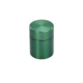 Metal Tin for Herbs, Pills and Spices, Diameter 45 x 34 mm, Odour-Proof and Waterproof, Metal Aluminium, Premium Stash Transport Box, High-Quality Tube Sleeve Box, Storage, Clean Design (Green)