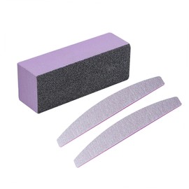 Healvian 6pcs Nail File Three Sides Sponge File Manicure Tools Nail Buffer Polisher for Natural Artificial